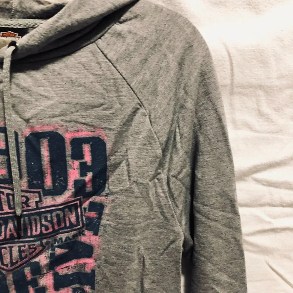 Harley Davidson Hooded  Sweatshirt Size Small Grey Pullover - Picture 4 of 16